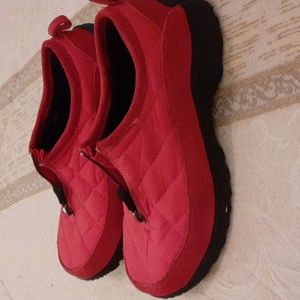 Lands End quilted and suede  boots with zipper detail.